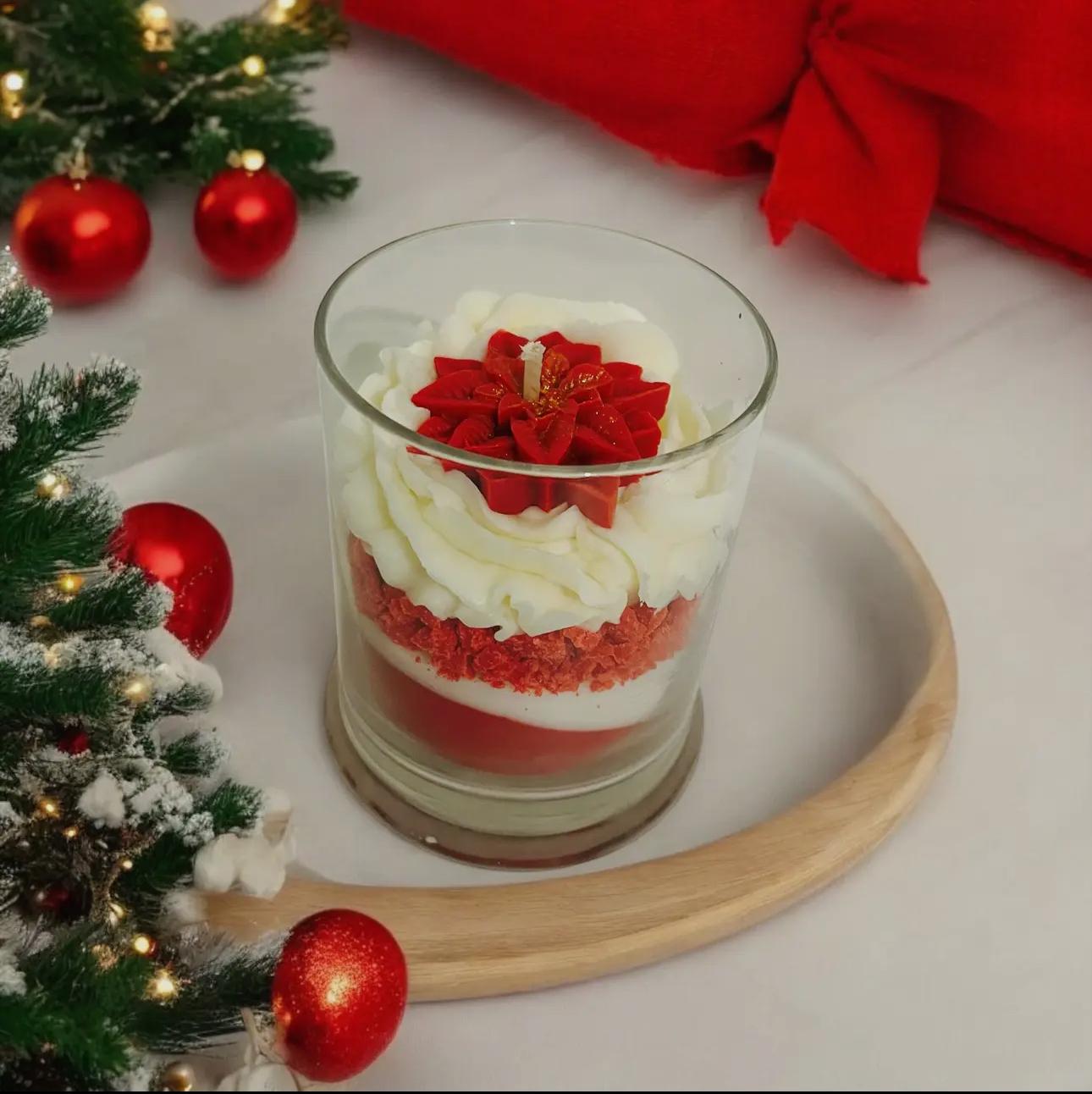 Bougie Fleur de Noël – Vin chaud & Chantilly - Marfinio