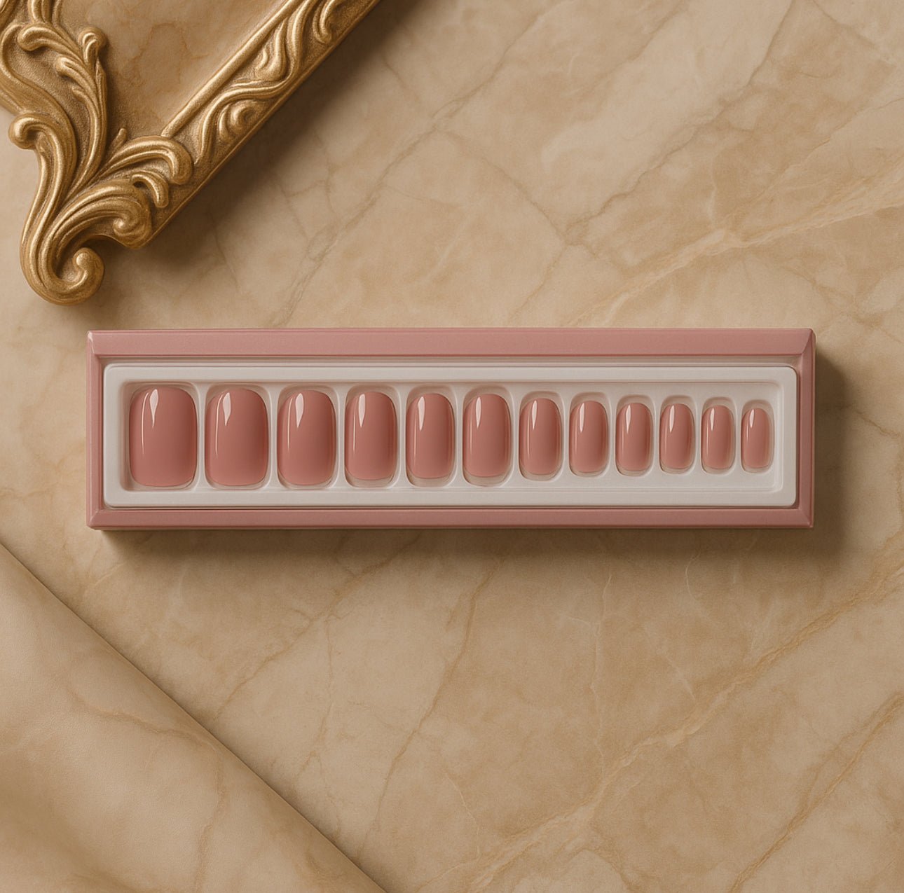 Press - On Vintage Rose Nude (Coffin) Longueur moyenne - Marfinio