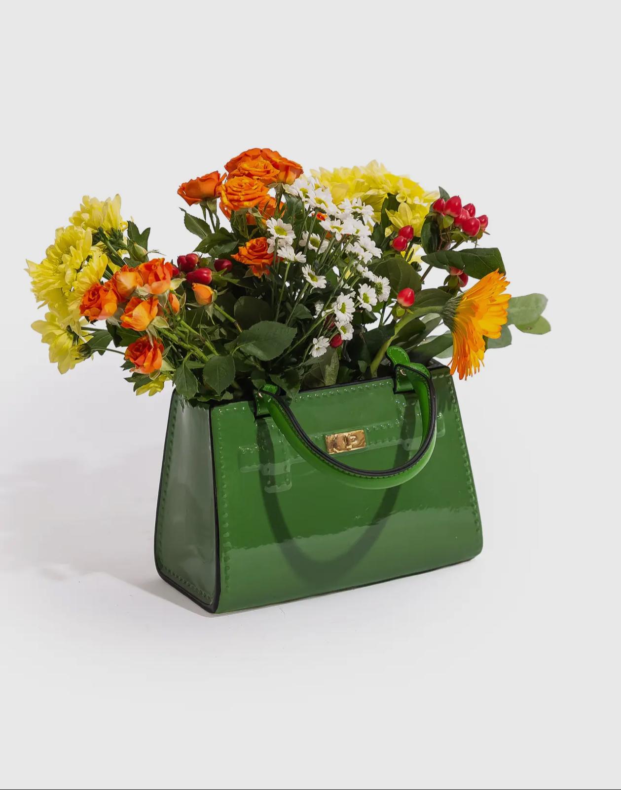 Vase Sac à Main Céramique Orange Vif - Marfinio