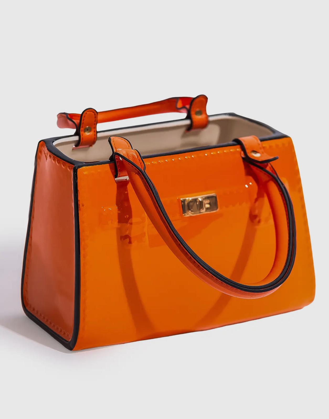 Vase Sac à Main Céramique Orange Vif - Marfinio